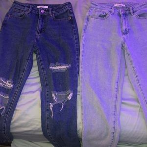 two pairs of pac sun high waisted mom jeans